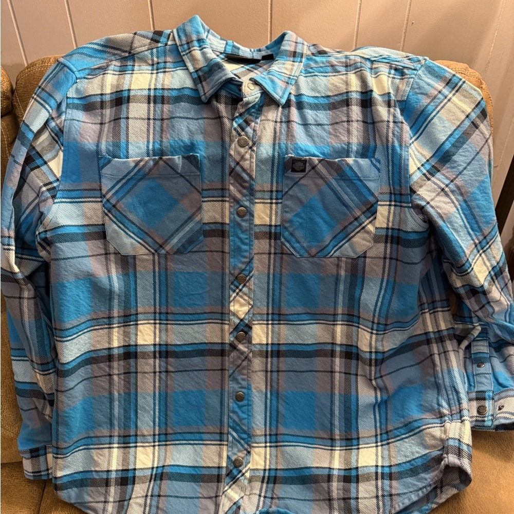 Harley-Davidson Blue and Gray Plaid Jacket